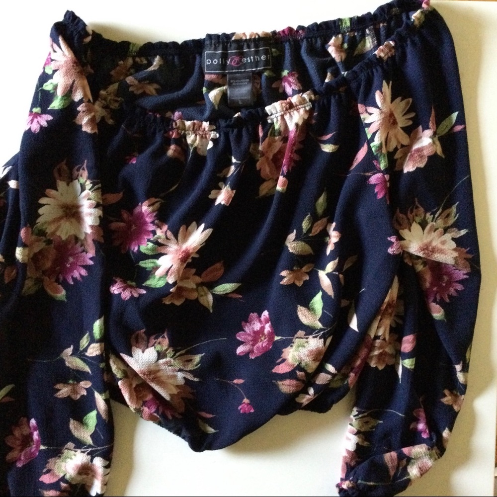 Floral off the shoulder top size large